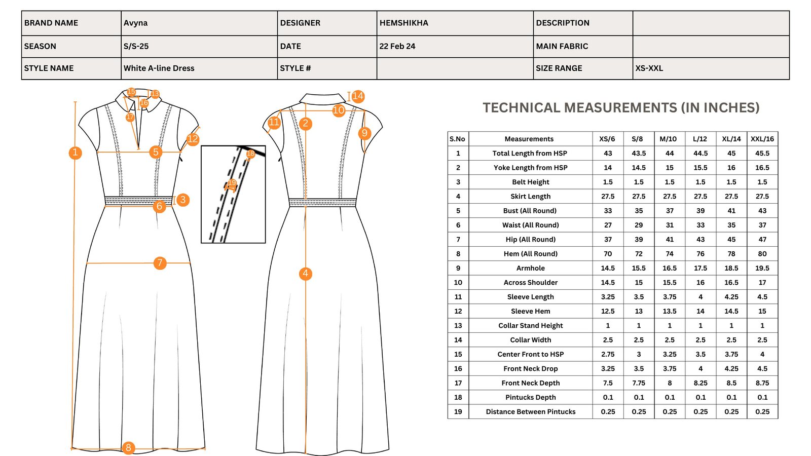Technical measurements