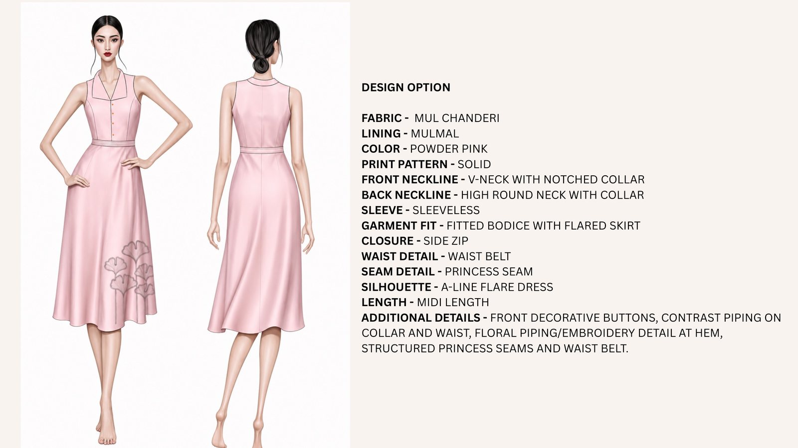 Design option: powder pink